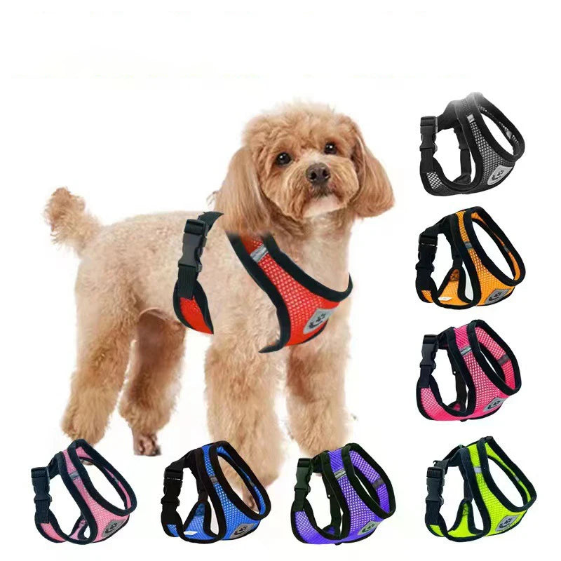 Katzengeschirr Weste Laufleine für Welpen Hundehalsband Polyester Verstellbares Mesh-Hundegeschirr für kleine und mittelgroße Haustiere Zubehör