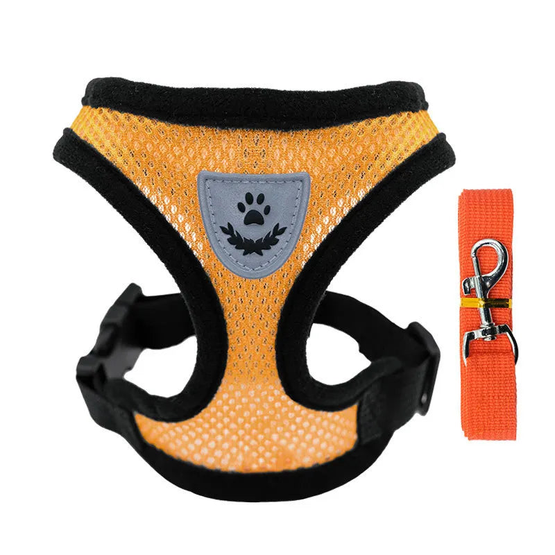 Katzengeschirr Weste Laufleine für Welpen Hundehalsband Polyester Verstellbares Mesh-Hundegeschirr für kleine und mittelgroße Haustiere Zubehör