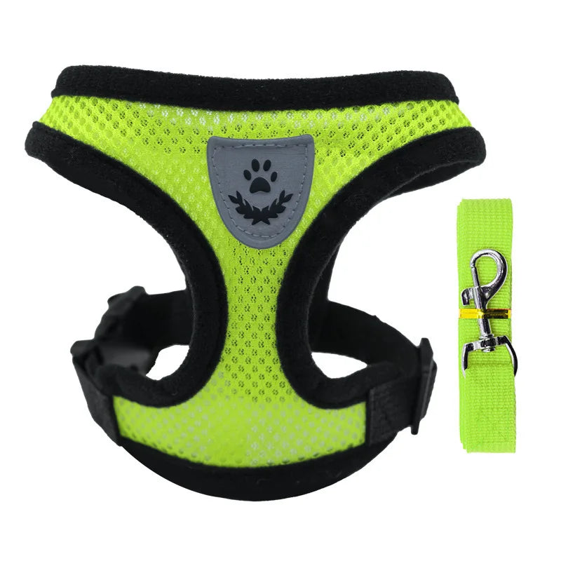 Katzengeschirr Weste Laufleine für Welpen Hundehalsband Polyester Verstellbares Mesh-Hundegeschirr für kleine und mittelgroße Haustiere Zubehör